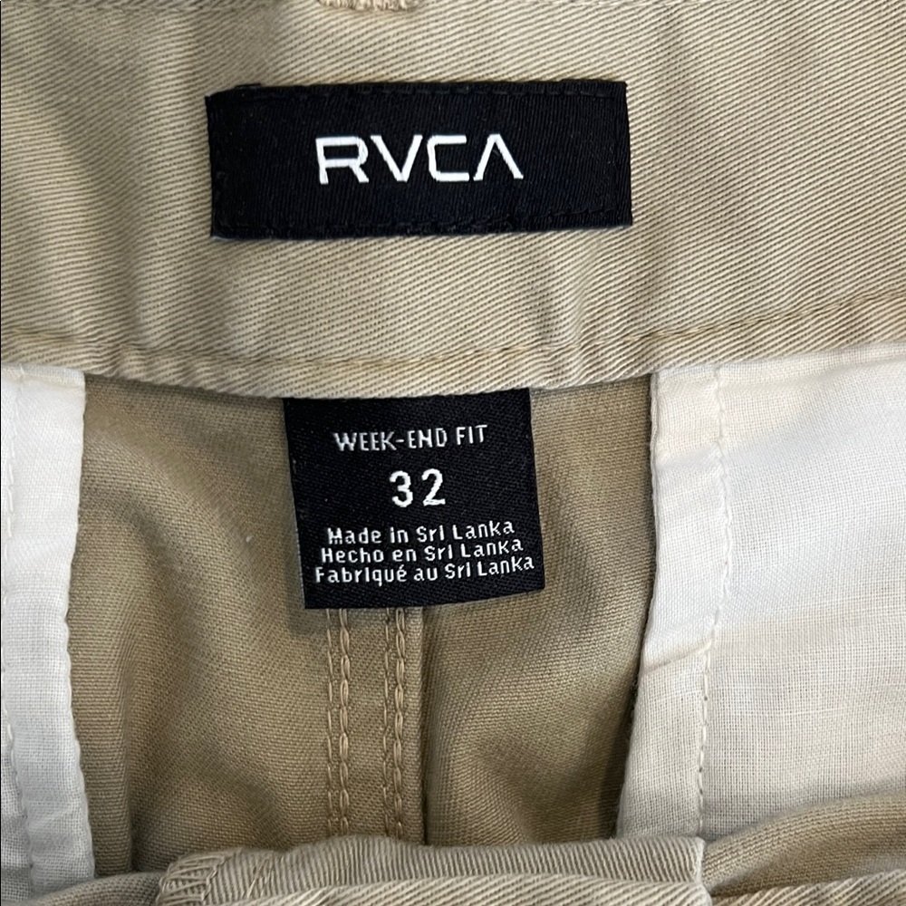Men’s RVCA Weekend Fit Tan Khaki Chinos Size 32 - Picture 2 of 3